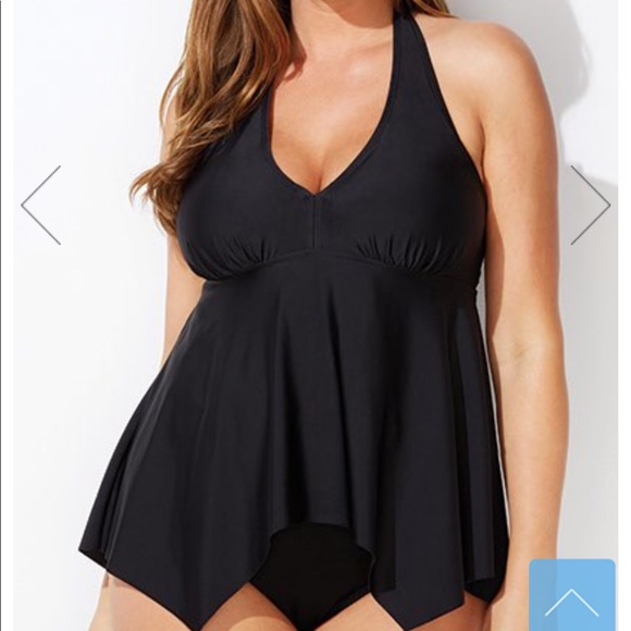 Swimsuits For All Other - Swimsuits for All Black Halter Tankini Top Sz 18